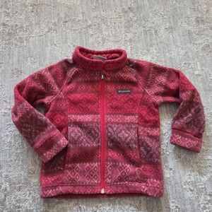 Columbia Holiday Pattern Red Fleece Jacket
